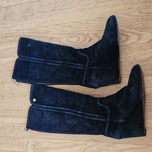 Tory Burch Irene Tall Suede Wedge Boots 8